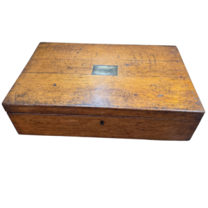 Vintage Light Oak Wooden Deed Box