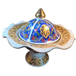 Hand Painted Kutahya Turkish Candy Dish With Lid And Original Case